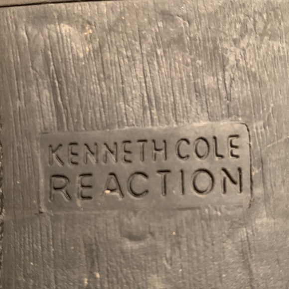 Kenneth Cole Reaction Black Leather Slip On Buckle Detail Side Zipper Tall Boots - Picture 11 of 12